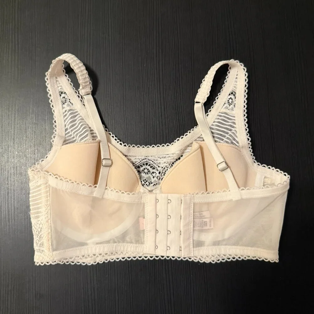 NWT Victoria's Secret Women's White and Tan Bralette Size: 32D - Picture 11 of 11